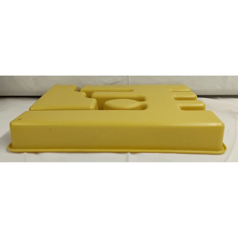 VTG 1970s Rubbermaid Silverware Flatware Utensil Holder Tray 2921 Harvest Yellow